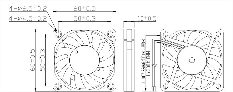12v直流風(fēng)扇6010安裝尺寸圖 12v直流風(fēng)扇6010安裝尺寸圖