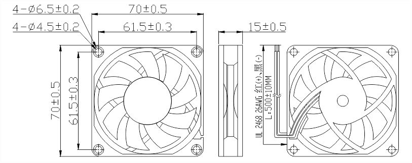 24v直流風(fēng)扇7015安裝尺寸圖 24v直流風(fēng)扇7015安裝尺寸圖