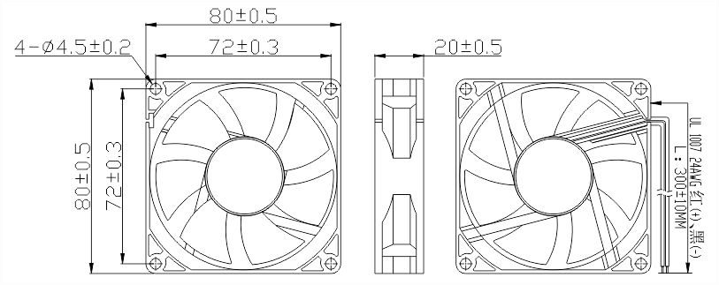 24v直流風(fēng)扇安裝尺寸圖 24v直流風(fēng)扇安裝尺寸圖