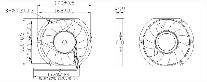17225散熱風(fēng)扇安裝尺寸圖 17225散熱風(fēng)扇安裝尺寸圖