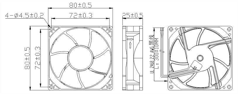風(fēng)扇安裝尺寸圖 風(fēng)扇安裝尺寸圖